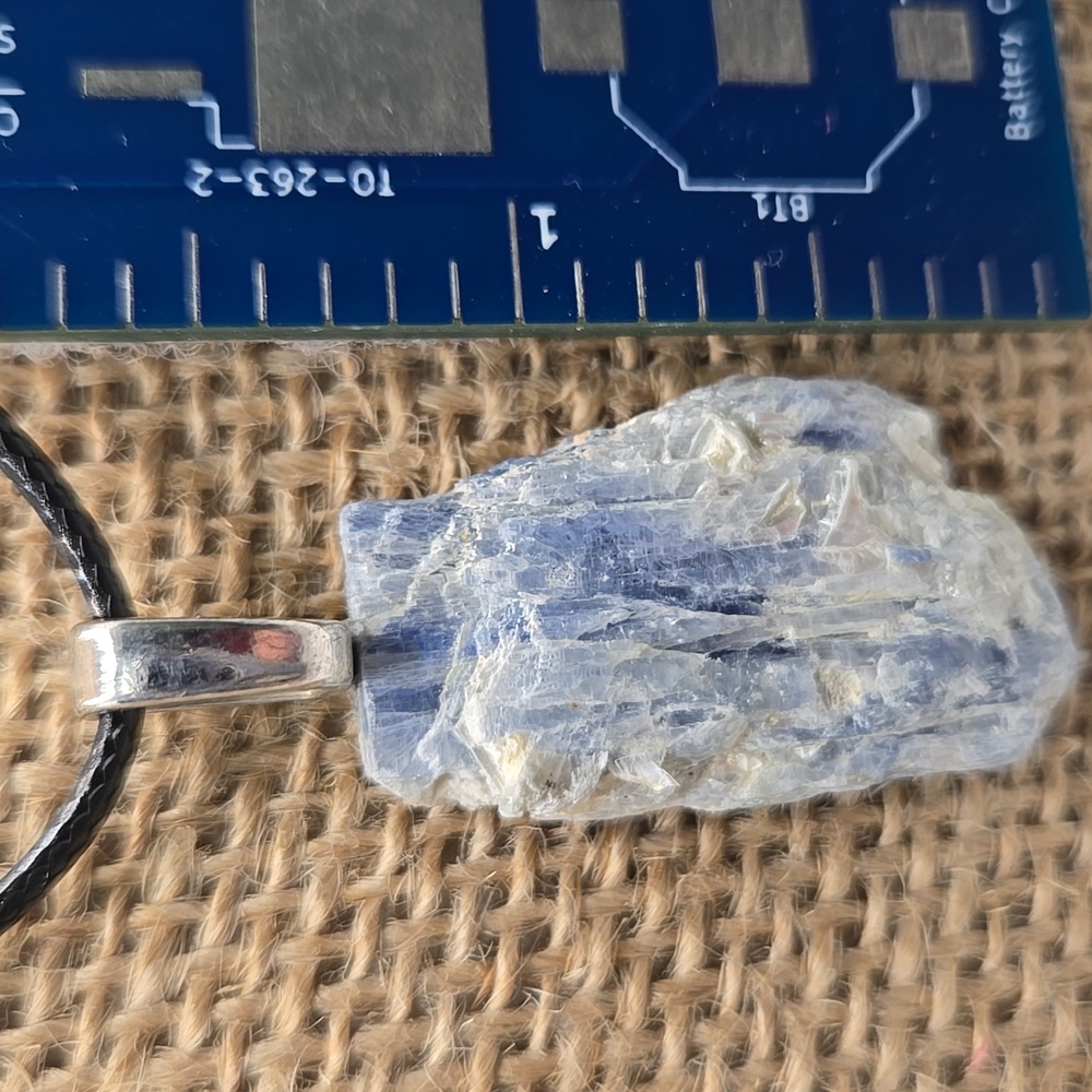 Hand Crafted Blue Kyanite Pendant Silver plated Bail #4 - Picture 2 of 3